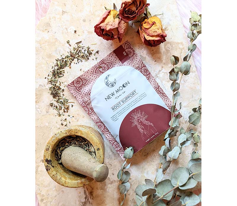 Root Support Tea by New Moon Tea Co. available at Goddess Provisions